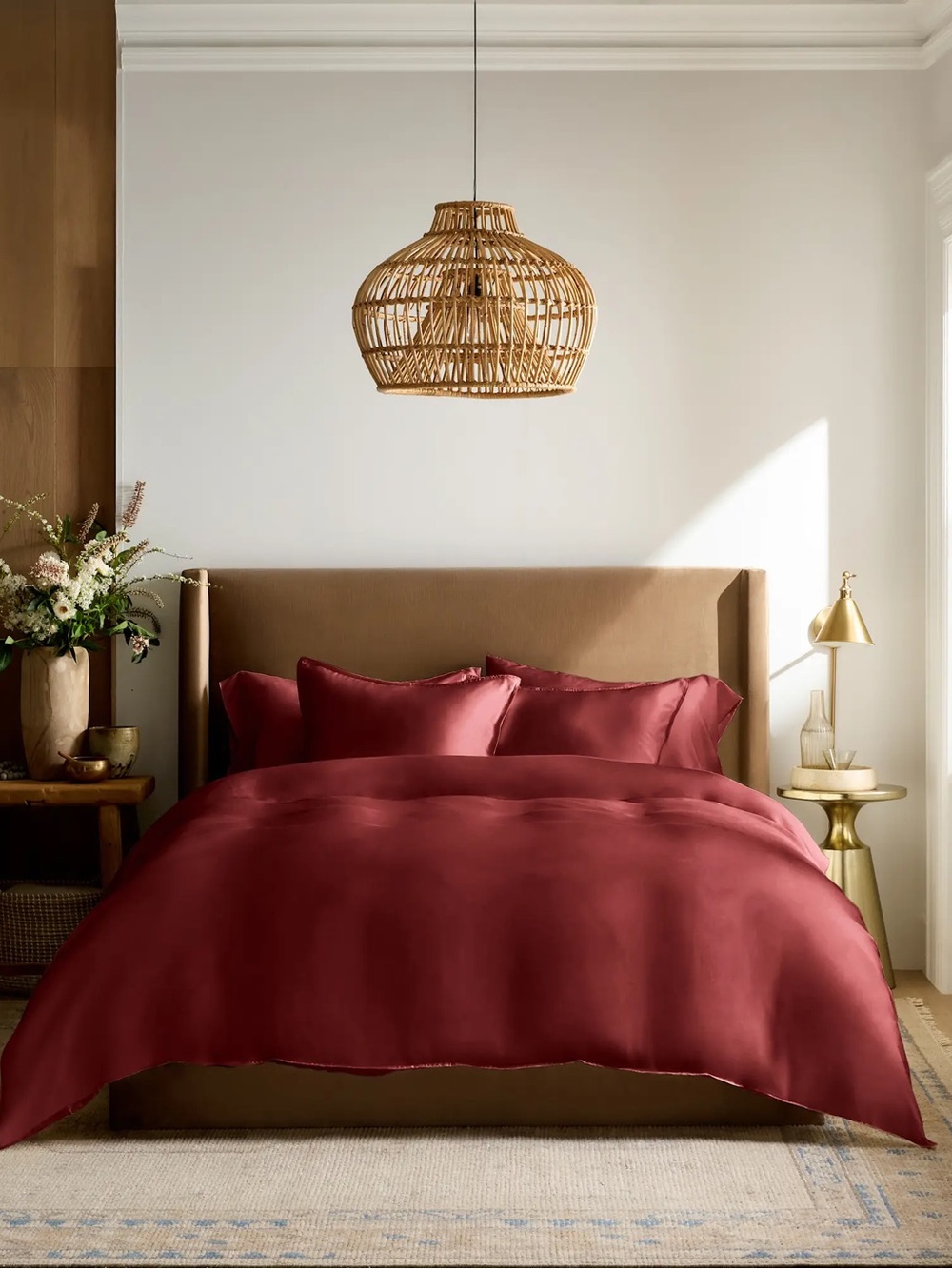 NWOT Quince Full Queen Duvet Only Organic Bamboo Burgundy
